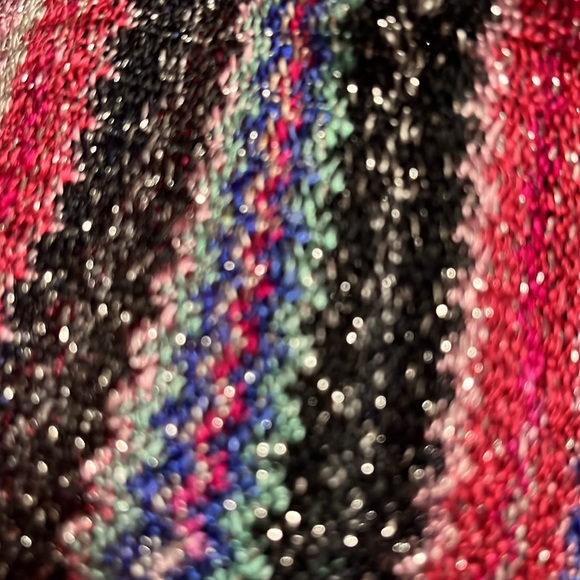 Beautiful Floral Silvery Multicolor Stripe Infinity Scarf - Picture 4 of 5